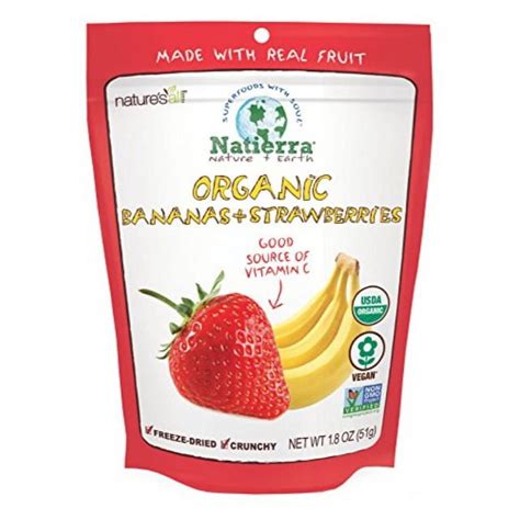 NATIERRA Nature S All Foods Organic Freeze Dried Bananas And