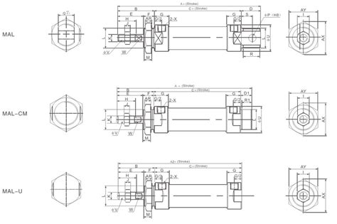 MAL Series Mini Cylinder Pneumatic Cylinder Air Soruce Treatment