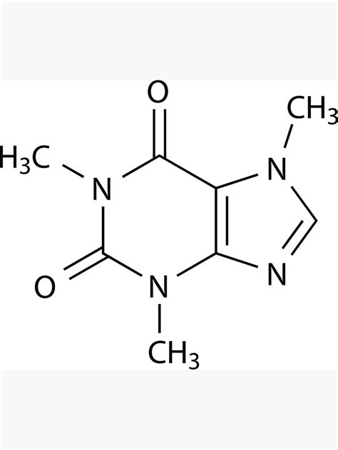 "Caffeine Chemical Structure (C8H10N4O2)" Photographic Print for Sale ...