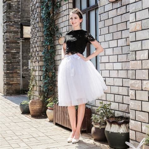 New Fashion 6 Layers 65cm Tulle Skirts Womens Black Gray White Adult