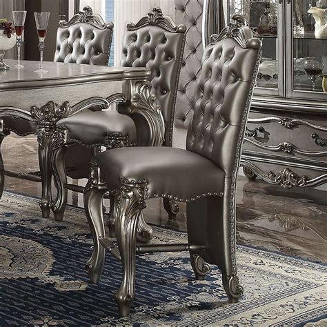 Versailles Counter Dining Room Set Antique Platinum By Acme Furniture 1 Reviews Furniturepick