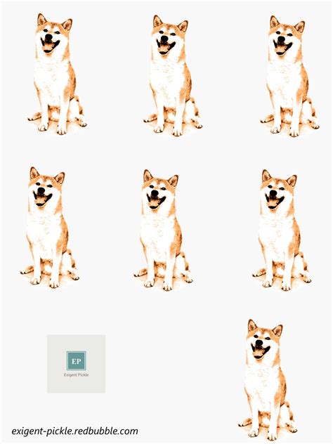 Bit Shiba Inu Sticker Sheet Sticker For Sale By Exigent Pickle