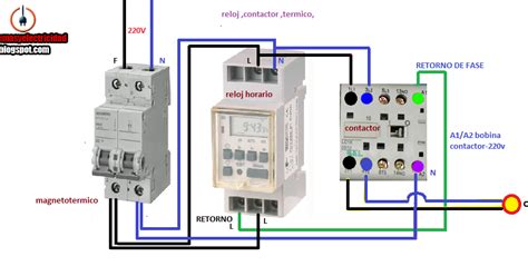 Esquemas eléctricos reloj contactor termico maniobra