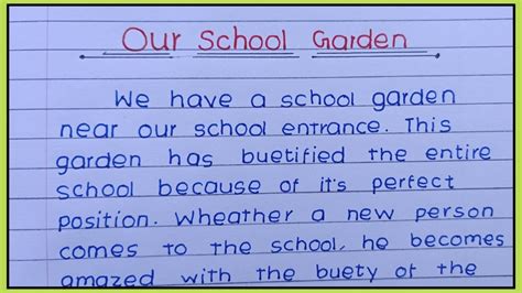 Our School Garden Essay In English English Essay My School Garden