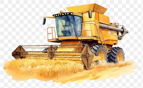 PNG Harvest Tractor Watercolor Farming Premium PNG Rawpixel