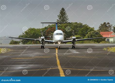 Small Commercial Passenger Aircraft On Runway Stock Image Image Of