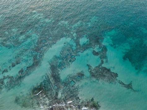 Drone Shot Turquoise Water near the CoastFree Stock Photo