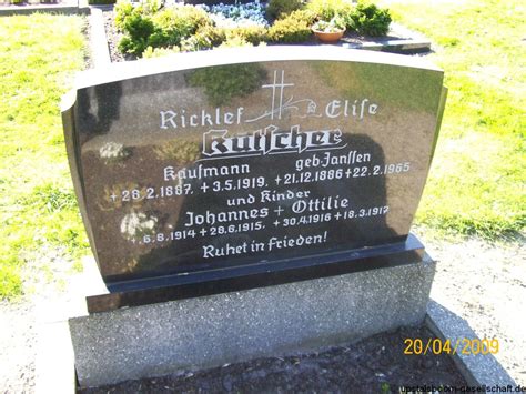 Grab Von Ricklef Kutscher 28 02 1887 03 05 1919 Friedhof Ochtersum