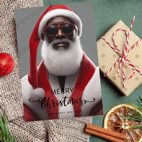 6 pack black Santa Holiday greeting cards – Kakeskreations