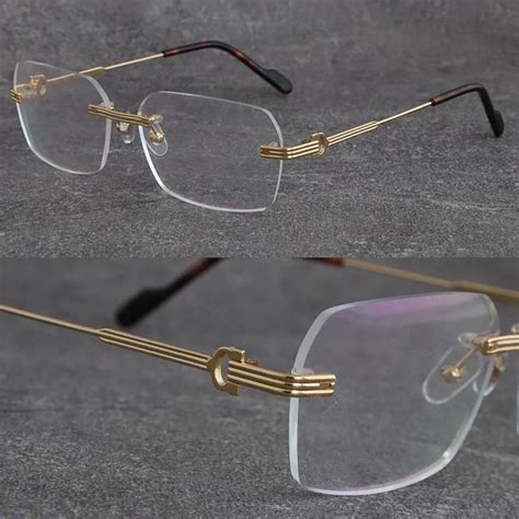 Sheet Metal Cutter Square Rimless Eyeglasses With Luxury Protection For