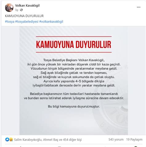 Tosya Belediye Başkanı Volkan Kavaklıgil Kaza Geçirdi