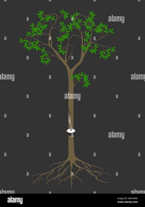 Natural Rubber Tree Hevea Brasiliensis Milky Latex Extracted Stock