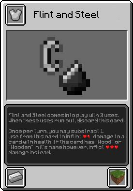 Flint and steel - Minecraft TCG Wiki