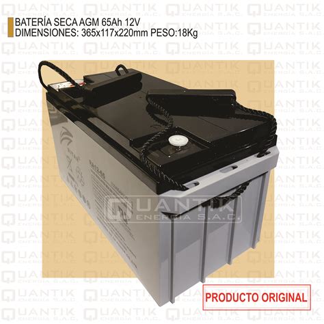 BATERIA SECA 65AH 12V CICLO PROFUNDO Quantik Energía