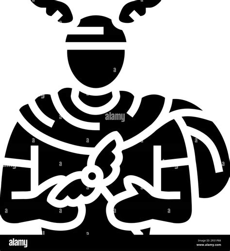 Hermes Greek God Mythology Glyph Icon Vector Illustration Stock Vector