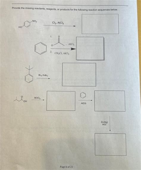 Solved Provide The Missing Reactants Reagents Or Products Chegg