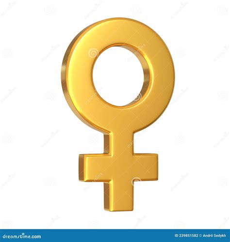 Gold Female Symbol On White Background Stock Illustration