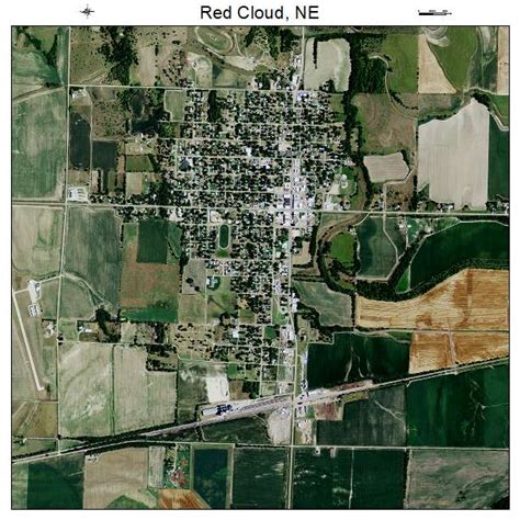 Aerial Photography Map of Red Cloud, NE Nebraska