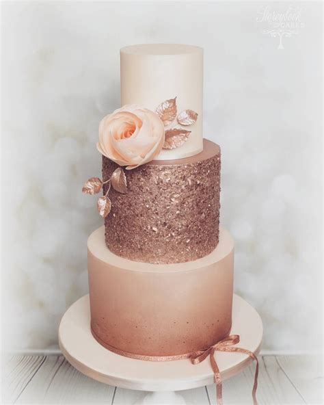 Rose Gold Wedding Cake Designs Cuteconservative