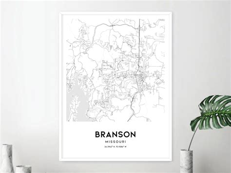 Branson Map Print Branson Map Poster Wall Art Mo City Map - Etsy