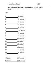 Mt Mcb Metabolism Exam Final Empty Pdf Name Last First Sid Mcb