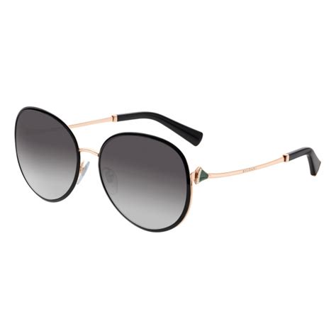 Bulgari Divas’ Dream Round Metal Sunglasses With Crystals Black Gold Divas’ Dream