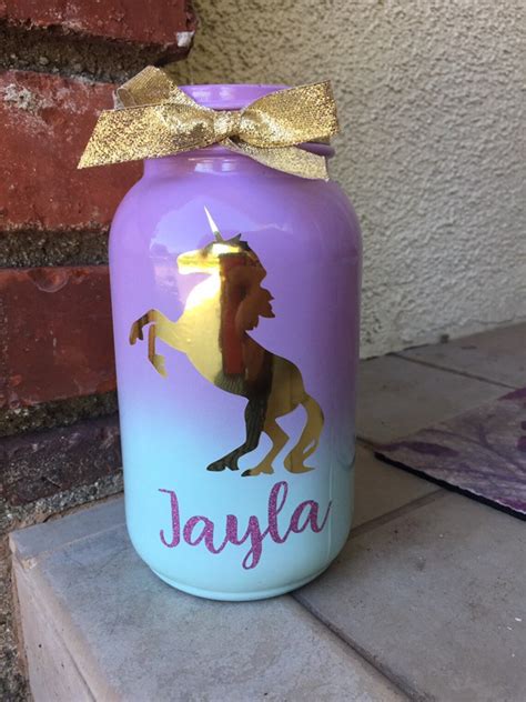 Set Of 2 Unicorn Mason Jars Unicorn Party Centerpieces Etsy