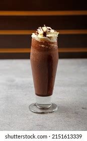 Iced Coffee Covered With Whipped Cream In Glasses Cup Photos And Images