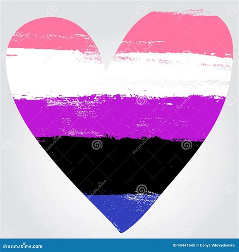 Gender Fluidity Pride Flag In A Form Of Heart Stock Vector