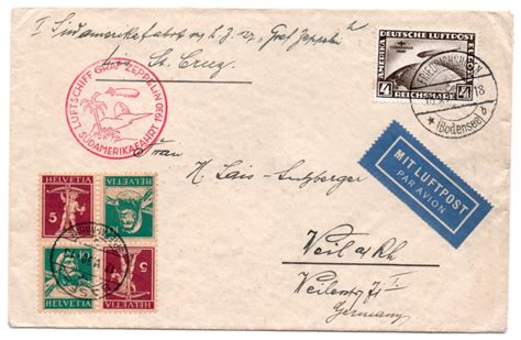 Lot Airship Graf Zeppelin Flown Postal Cover