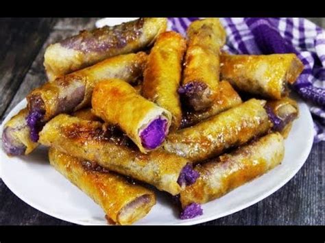 Ube Malagkit Turon With Ube Halaya Youtube