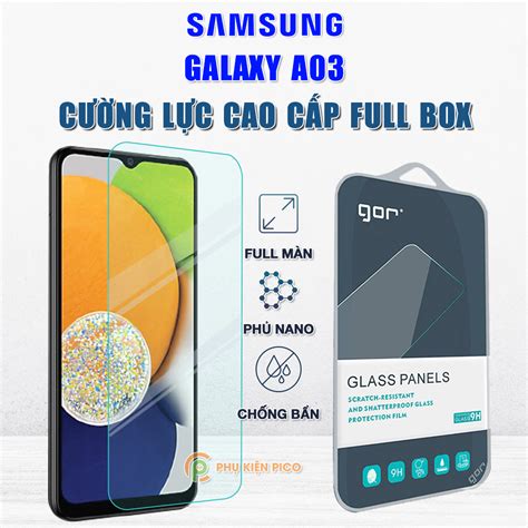 Kính Cường Lực Samsung Galaxy A03 Full Màn Hình Chính Hãng Gor Phủ Nano Phụ Kiện điện Thoại