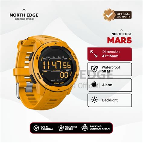 Jual North Edge MARS OUTDOORR Watch Mens Sports Watches Dual Time