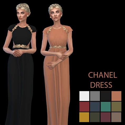 Chanel Dress Sims Sims 4 Dresses Sims 4