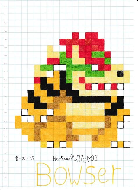 Minecraft Pixel Art Bowser Template
