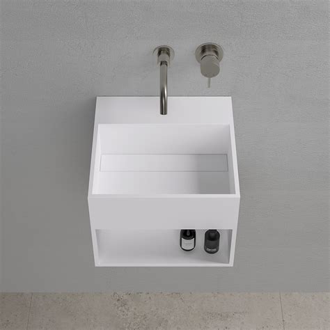 Lusso Stone Ethos Mini Stone Wall Hung Basin Stone Resin Basins