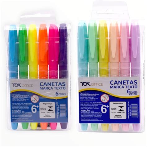 Marca Texto Kit Canetas Sortidas Tom Pastel Ou Neon Tok Shopee