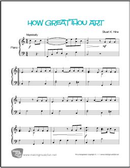 How Great Thou Art Hymn Easy Piano Sheet Music