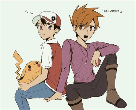 Pikachu Red And Blue Oak Pokemon And 1 More Drawn By Silber 1224