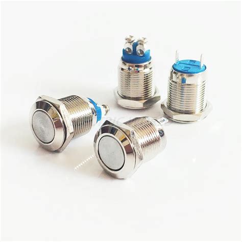 12mm 16mm Metal Push Button Switch 2pins 2 Screw No Light Momentary