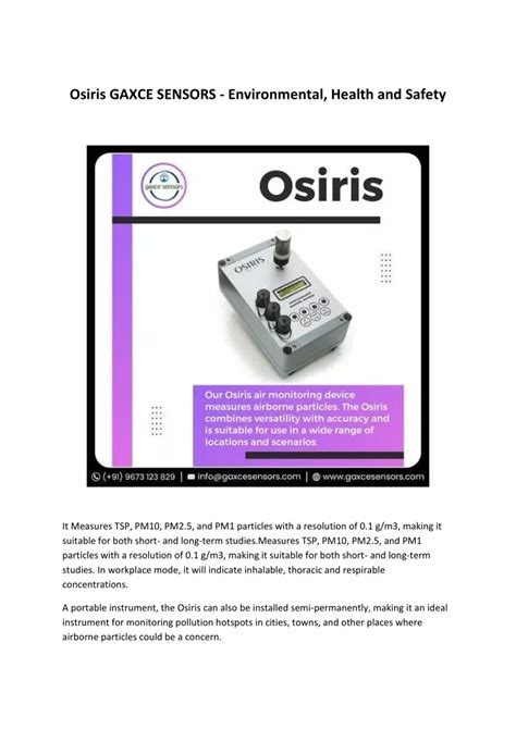 Ppt Osiris Gaxce Sensors Environmental Health And Safety