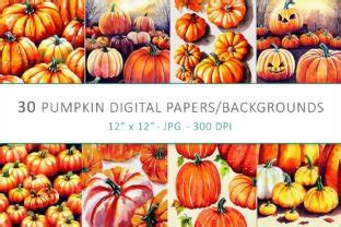 Pumpkin Digital Papers Graphic By AS Digitale Creative Fabrica