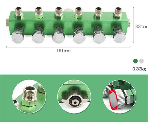 Aerógrafo Manguera De Aire Divisor Colector De 6 Vías Cuotas sin interés