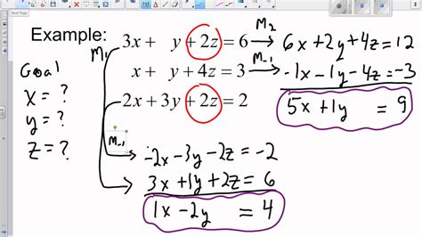 Equation Systems Examples Of Three Variables