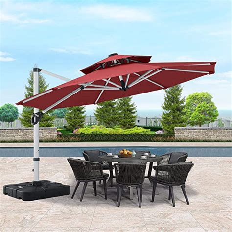 Asa Parasol De Patio Ext Rieur En Porte Faux Pi Avec Pivotement Sur