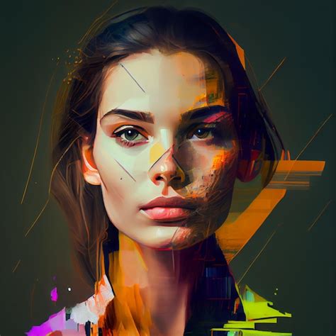 Premium Photo Abstract Portrait Of Woman With Glitch Effect