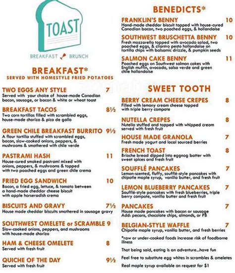 Toast Menu Templates