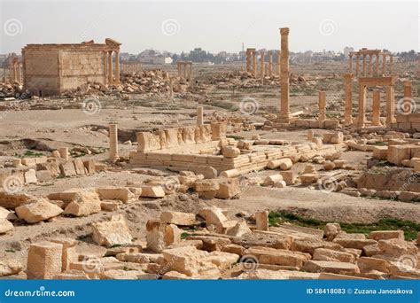 Ruins Of Ancient City Of Palmyra Syria Stock Image Image Of