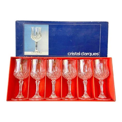 Cristal D Arques Longchamp Lead Crystal Wine Glasses Set Of