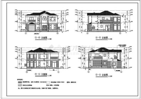 某多层别墅建筑cad全套设计施工图别墅建筑土木在线